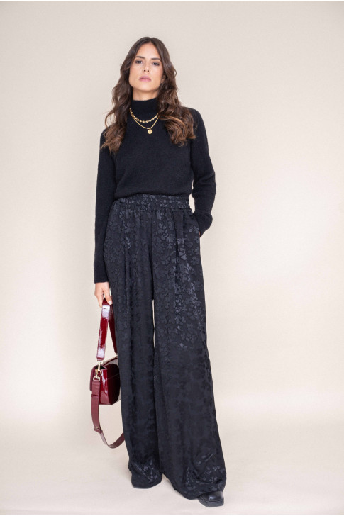 Pantalon Josh jacquard noir