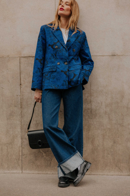 Blazer Phoebe Fleurs bleu Orta