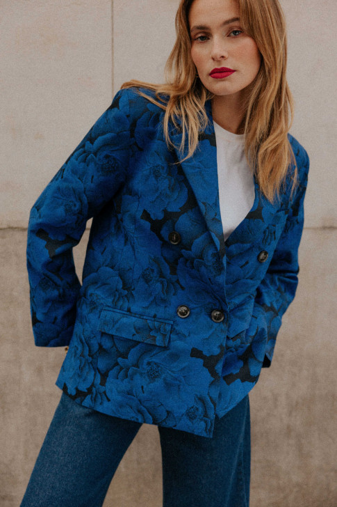 Blazer Phoebe Fleurs bleu Orta