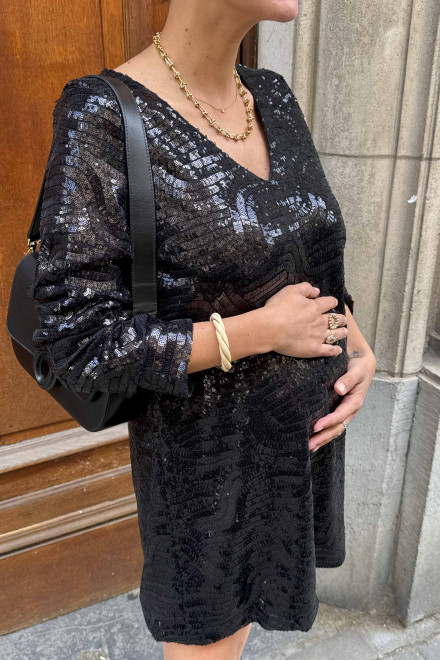 Robe Maelis sequin noir orta Robe Maelis sequin noir orta