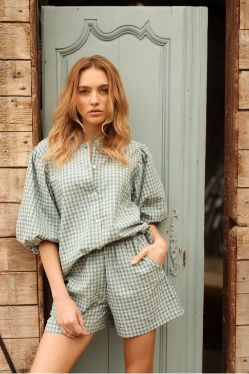 Short Leandre vichy bleu